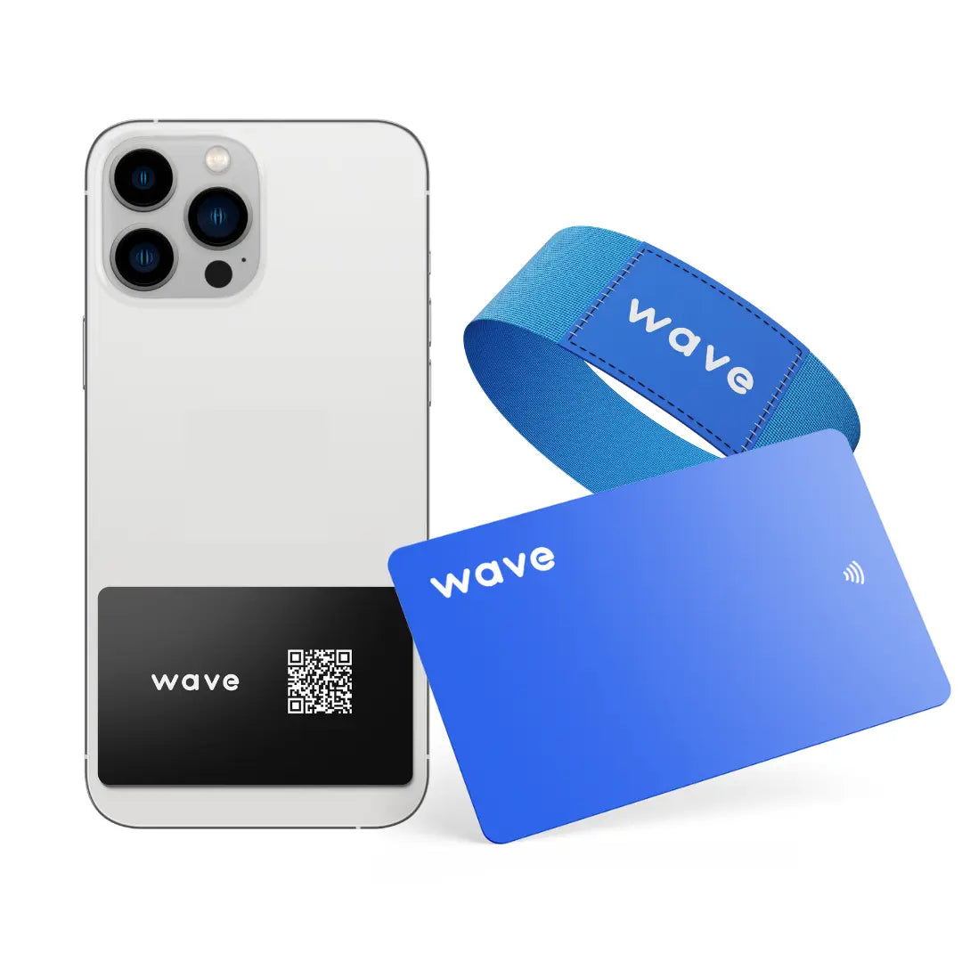Blue NFC card phone tap, and bracelet bundle