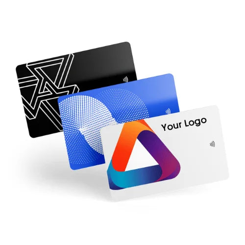 Three custom wave connect NFC Cards