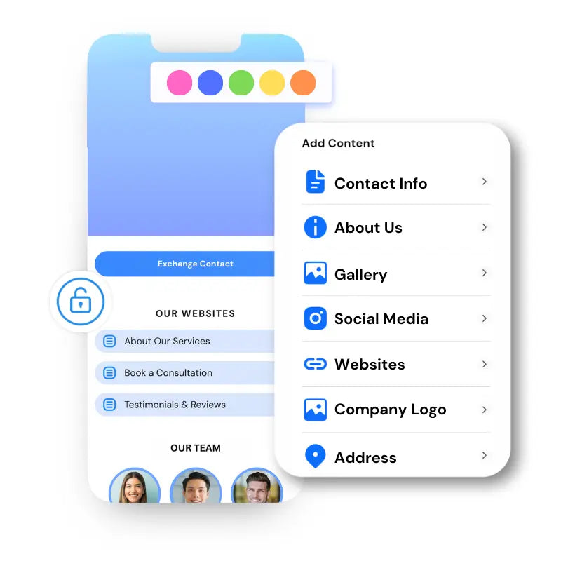 a digital business card generator with websites and social media profiles