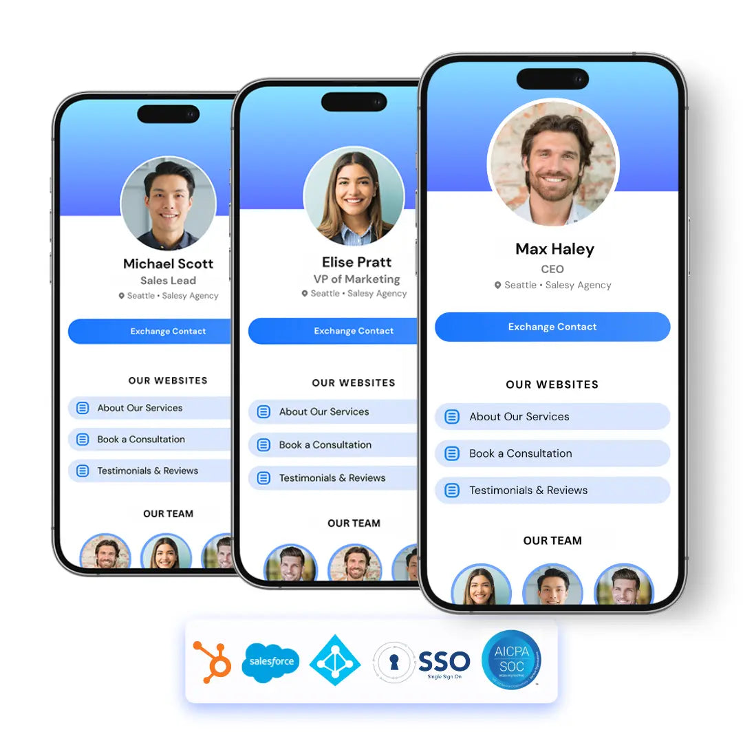 digital business card for teams and enterprise