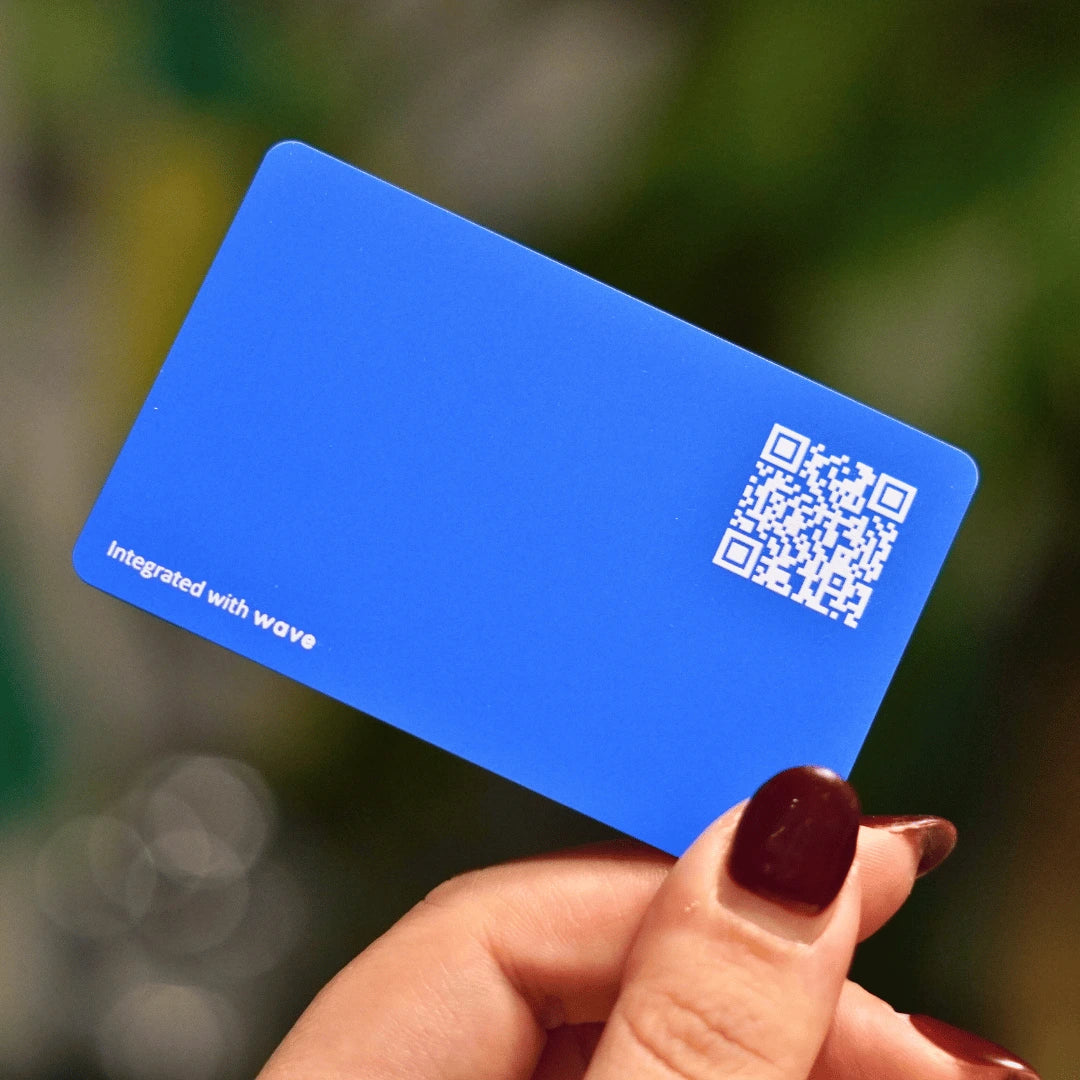 Wave Digital Business Card QR Blue#color_matte-blue