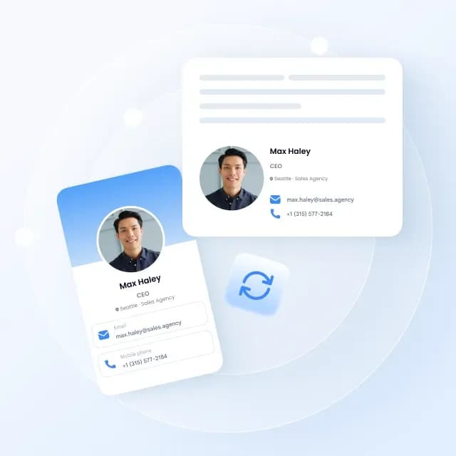 您的签名直接从您的数字名片中提取