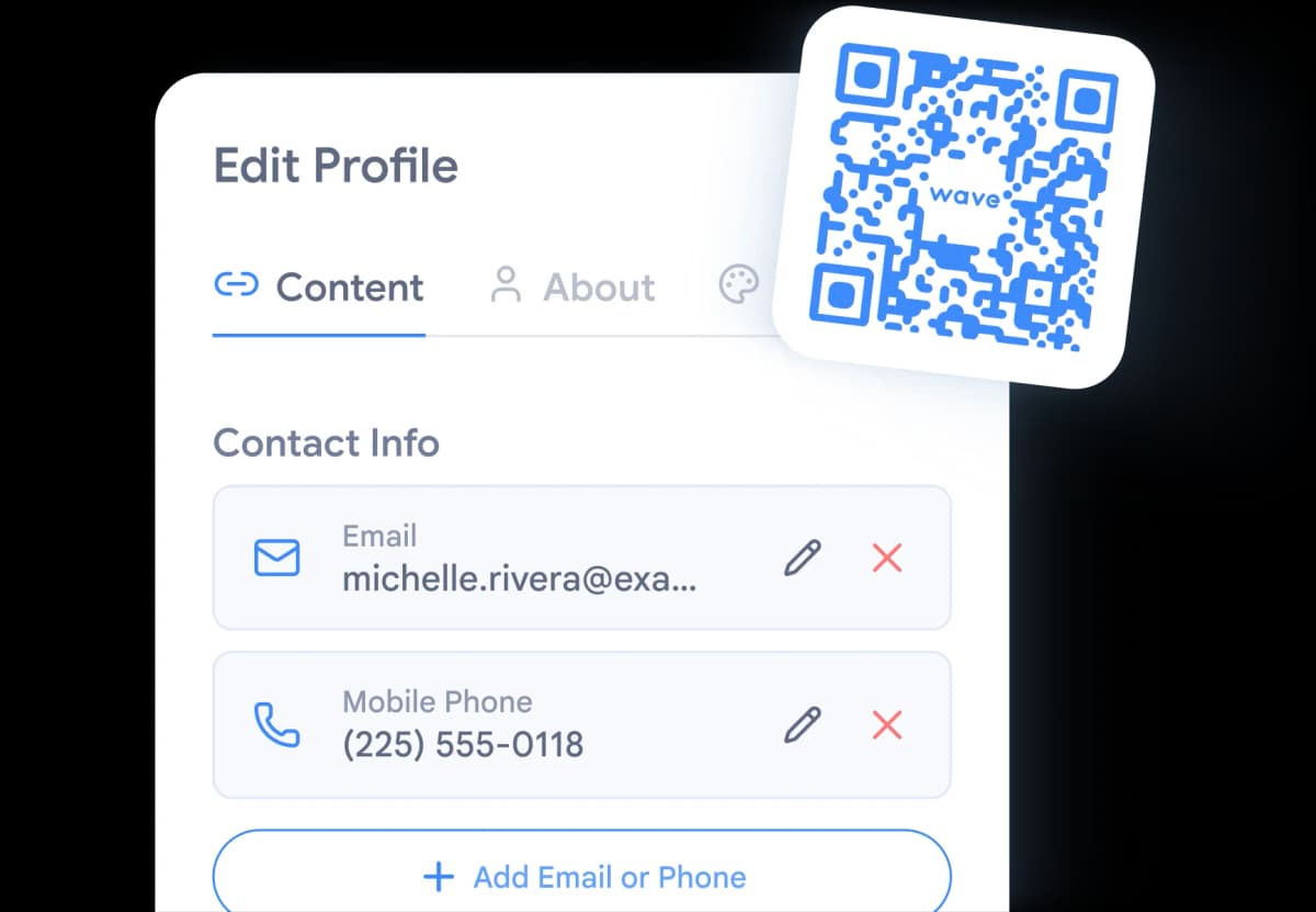 Customize your personal QR code business card