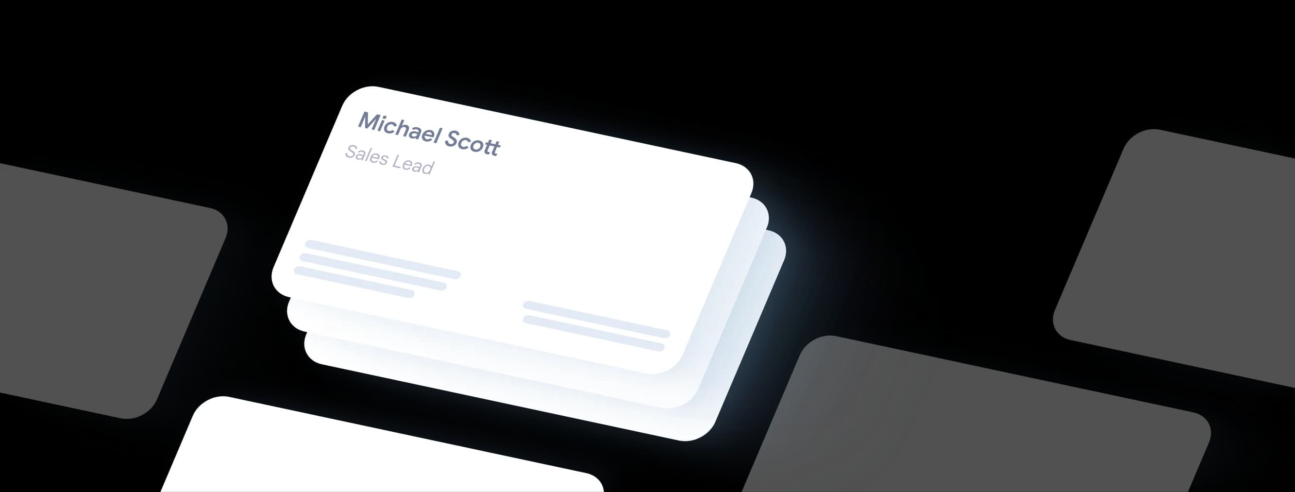 Stacks of paper business cards collecting dust