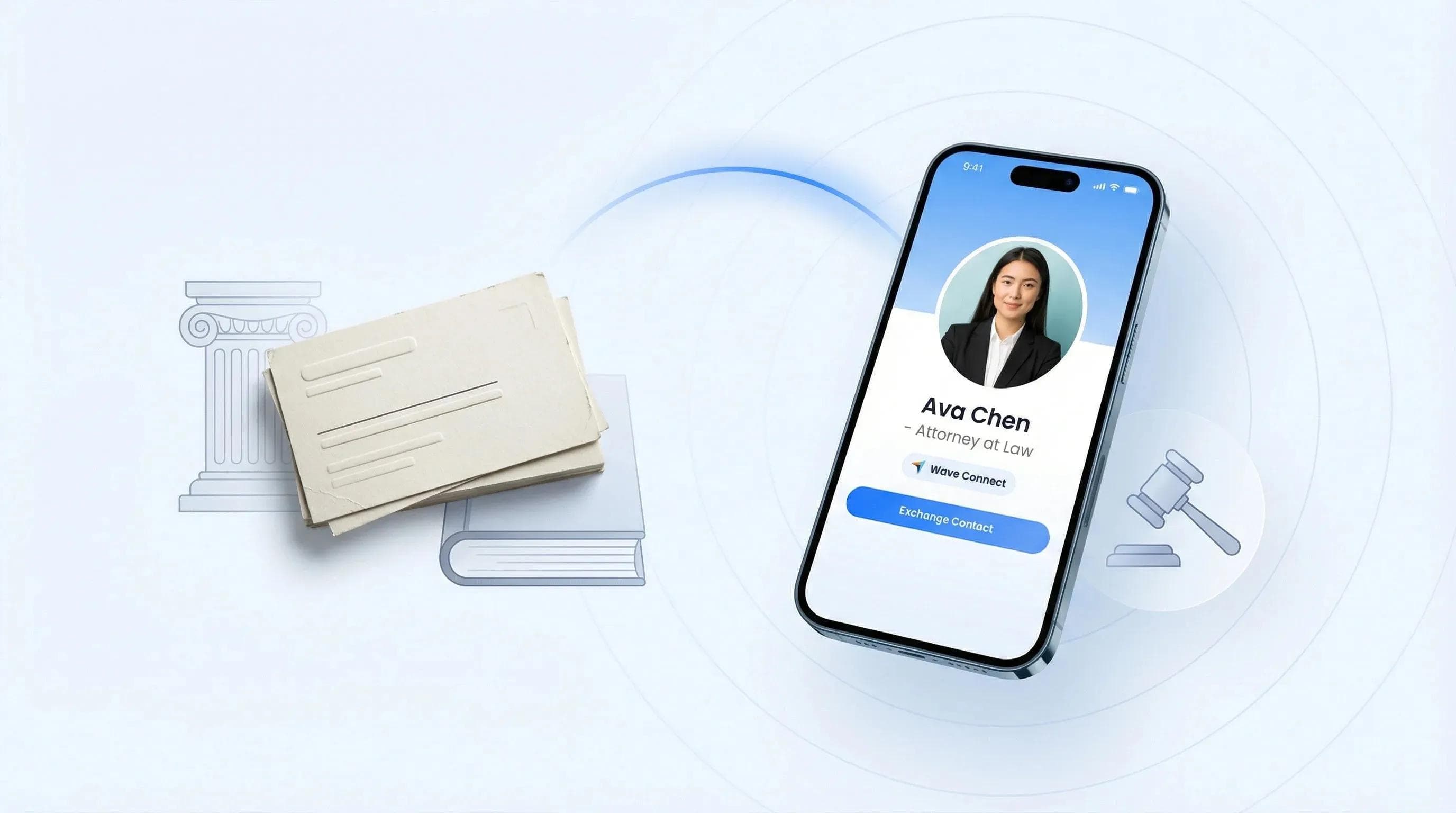 Anwalt teilt digitale Visitenkarte bei Networking-Event via QR-Code