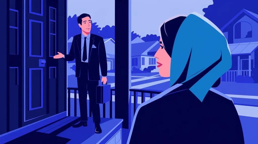 Door-to-Door-Sales-Pitch im Kundengespräch