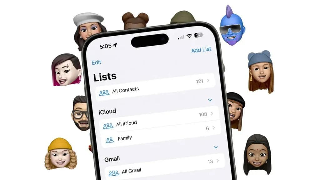 Listes de contacts fiche de contact iphone