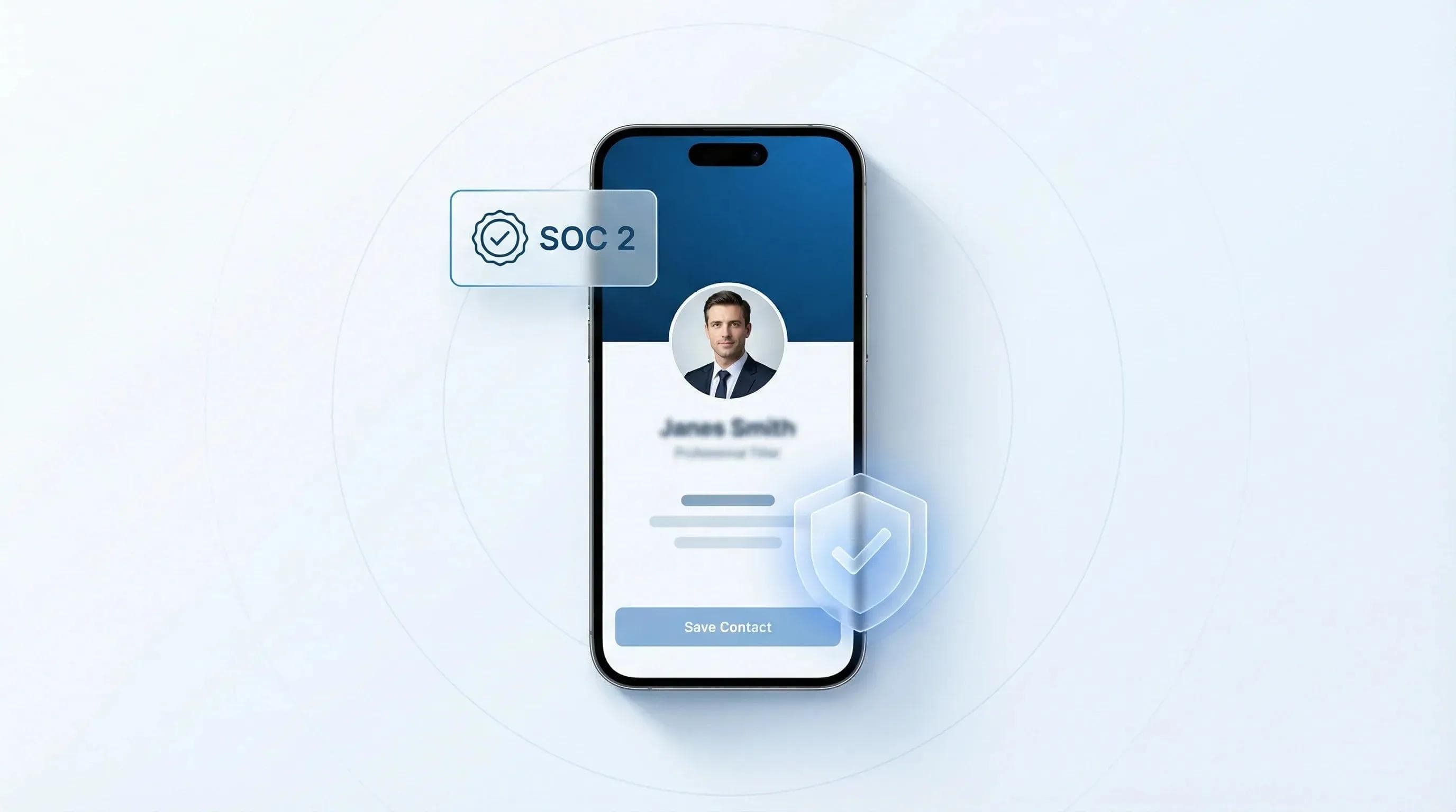 secure digital business card with soc 2 type 2 badge