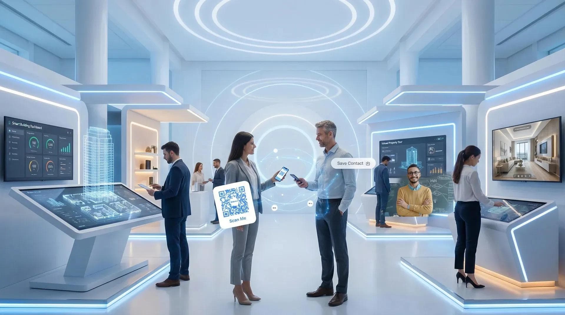 PropTech innovation showcase with digital business card technology demonstrations