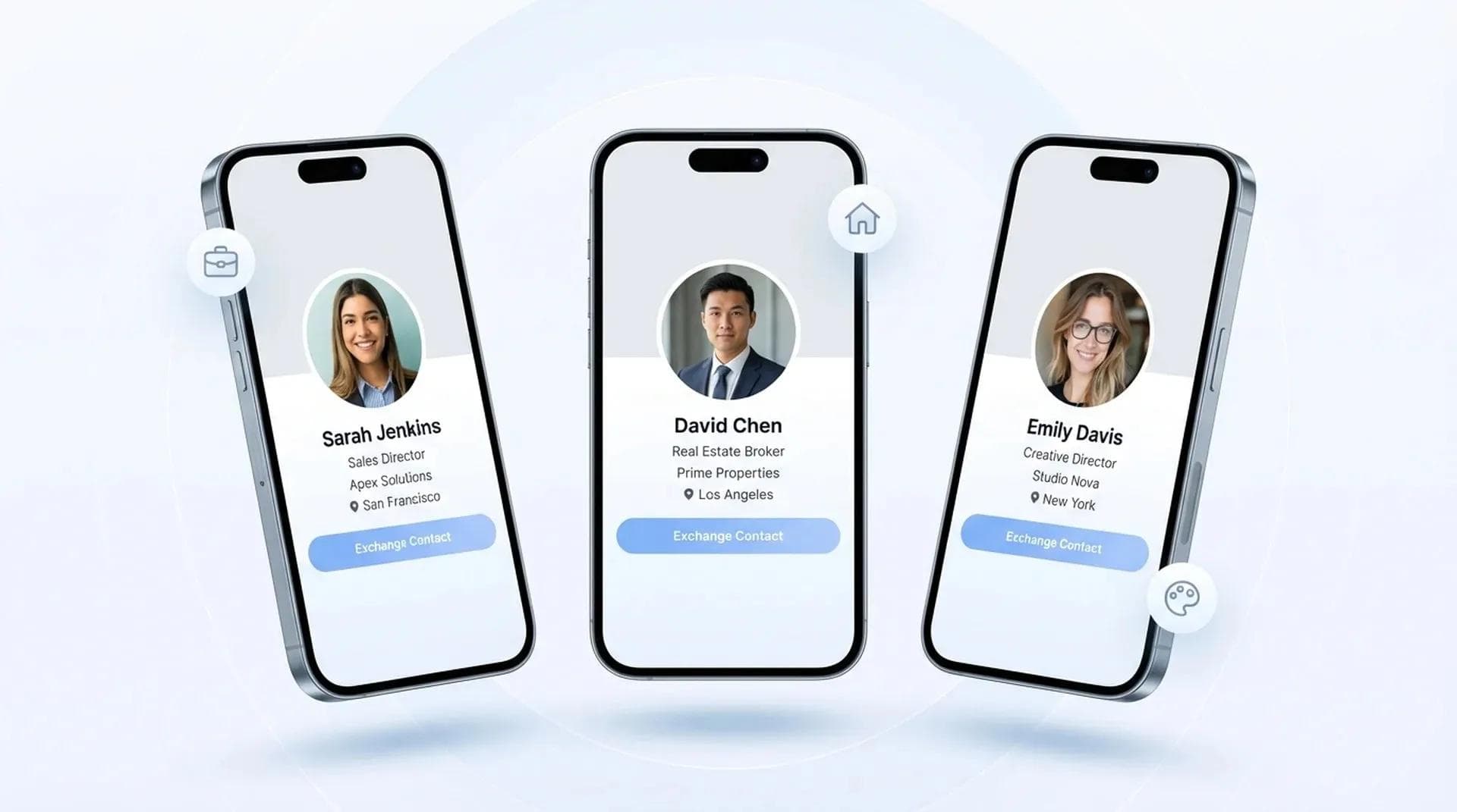 Cartes de visite numériques pour commerciaux, agents immobiliers et créatifs