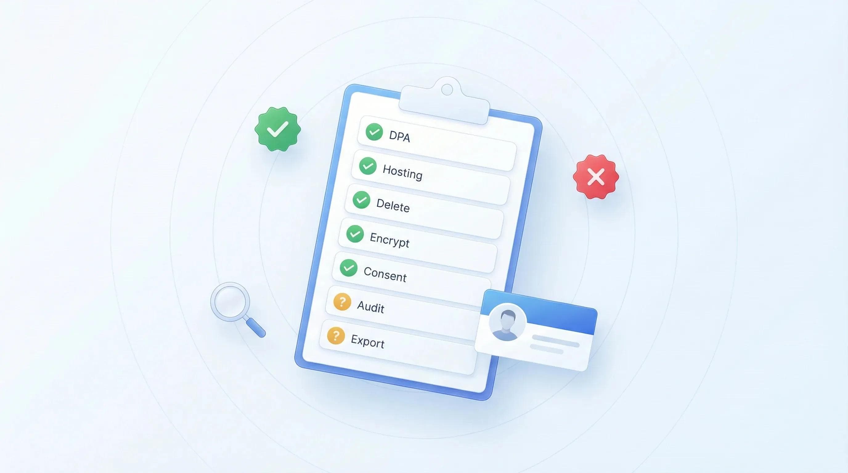 Checklist d'évaluation GDPR en 7 points pour les plateformes de cartes de visite numériques