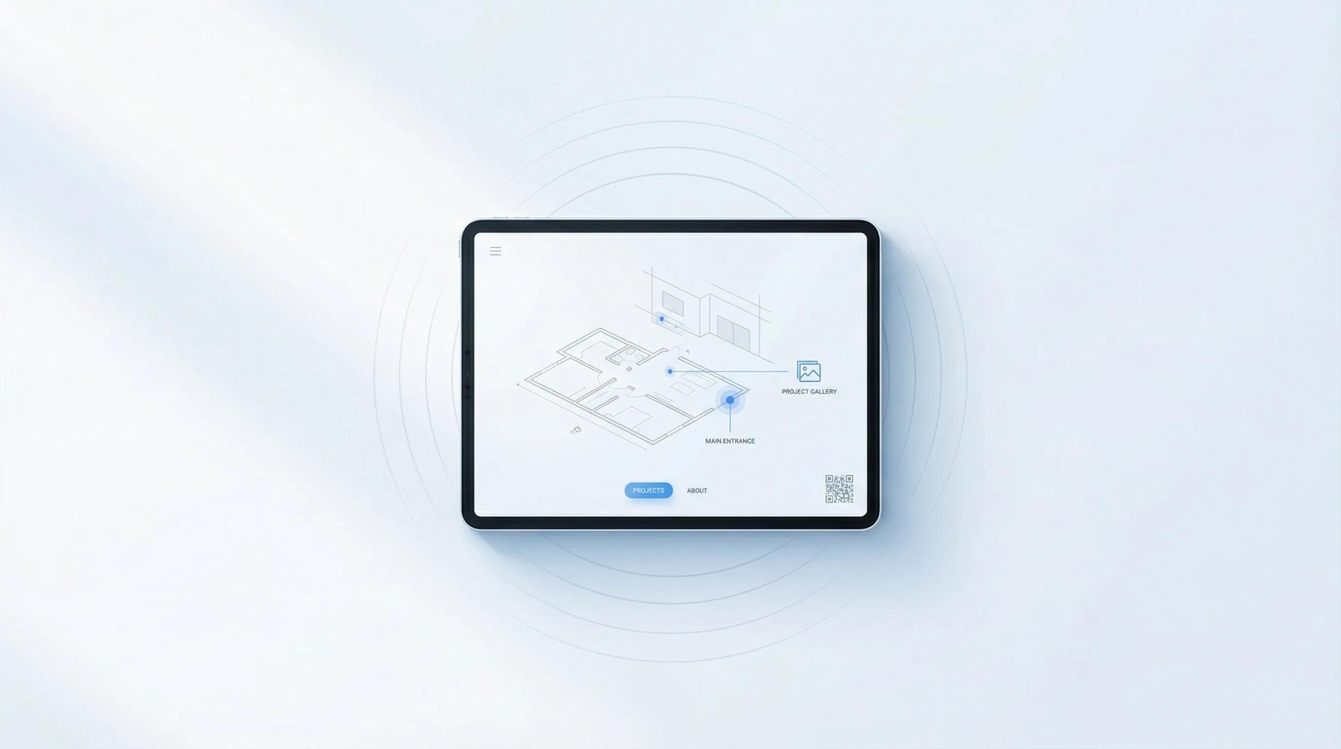 Designer präsentiert einem Kunden sein digitales Portfolio