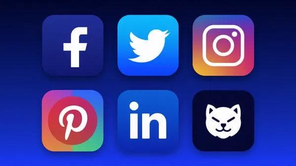 Ícones de redes sociais