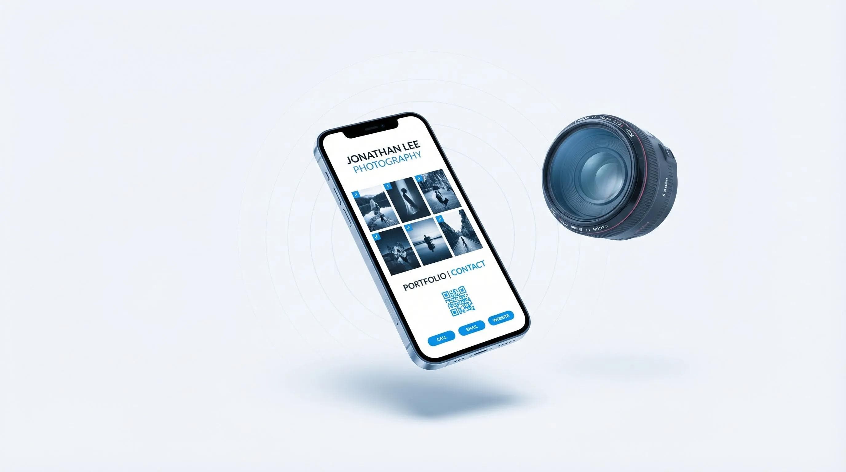 Vergleich der Portfolio-Funktionen digitaler Visitenkarten für Fotografen