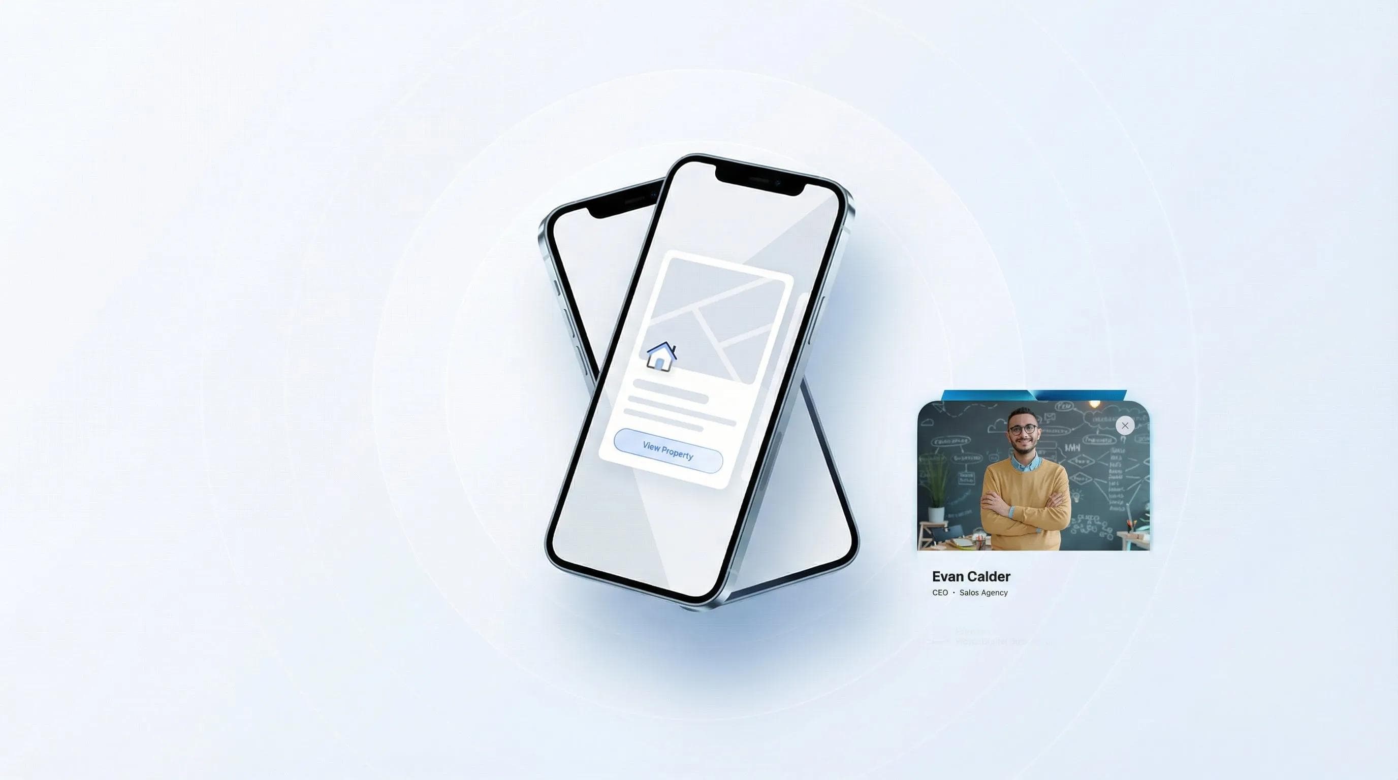 Immobilien-CRM-Dashboard auf einem Smartphone