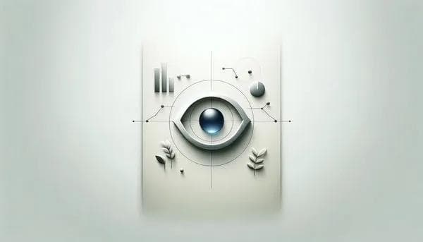 Estadísticas generales de negocios con un ojo en el centro