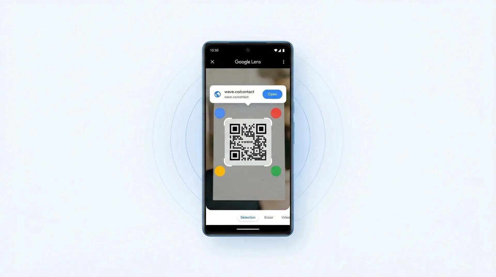 Android-Smartphone scannt QR-Code aus einem Foto mit Google Lens