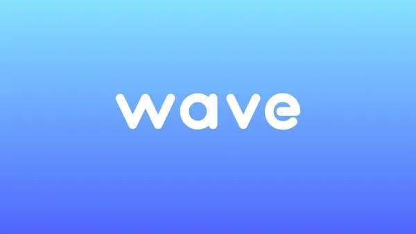 Wave-Logo auf Hintergrund mit Farbverlauf