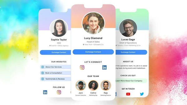 Digital business card examples