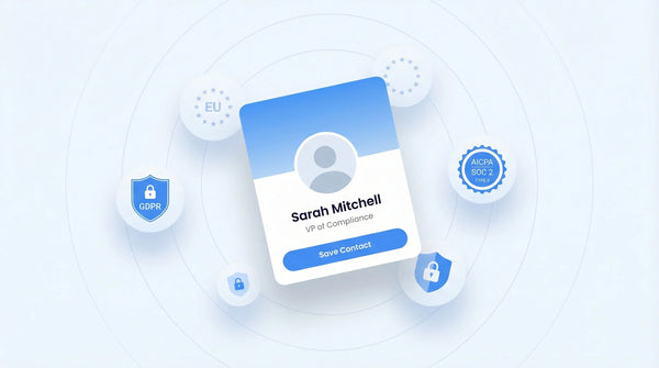 GDPR digital business card with security icons