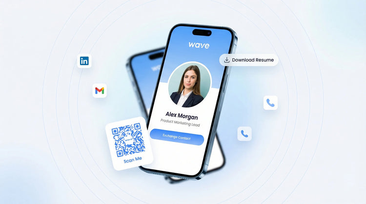 How a digital business card can boost your job hunt - phone showing digital contact card with resume download and LinkedIn