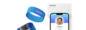Wave nfc business card and bracelet tapping to an iphone
