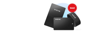 Three black NFC business cards on sale.