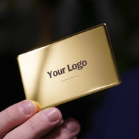 24k gold metal digital business card with NFC and QR on the back #color_gold