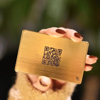 24k gold metal digital business card with NFC and QR on the back #color_gold