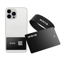 Black NFC card phone tap, and bracelet bundle