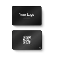 Black metal digital business card with NFC and QR on the front and back #color_black