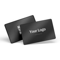 Black metal digital business card with NFC and QR on the front and back #color_black