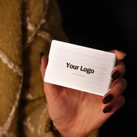 Silver metal digital business card with NFC and QR on the back #color_silver