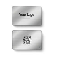 Silver metal digital business card with NFC and QR on the front and back #color_silver