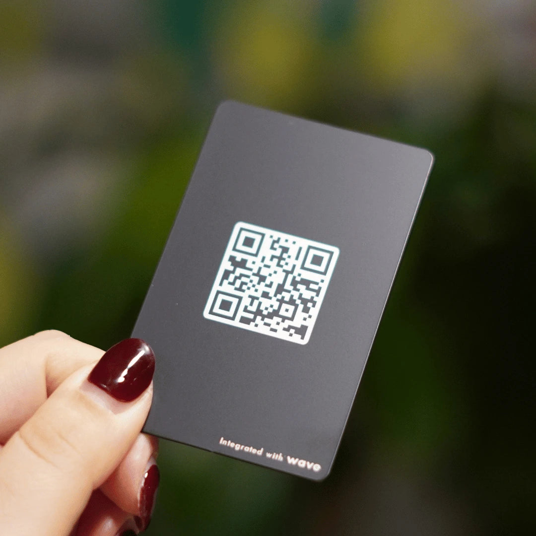 Wave Metal Digital Business Card QR Code