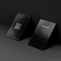 the front and back of a Wave Connect Metal NFC Card
