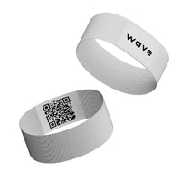 White Wave NFC wristband with QR code