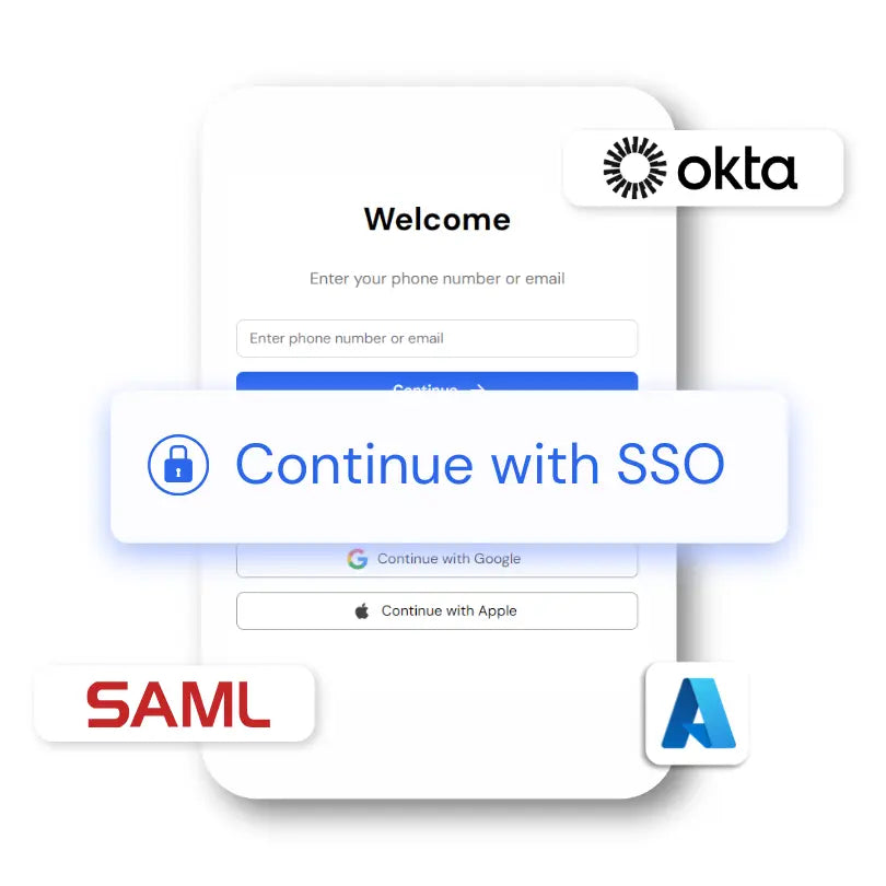 a login page with saml 2.0, okta, and azure