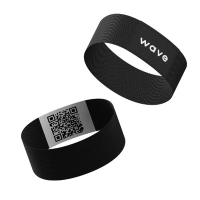 Black Wave NFC wristband with QR code